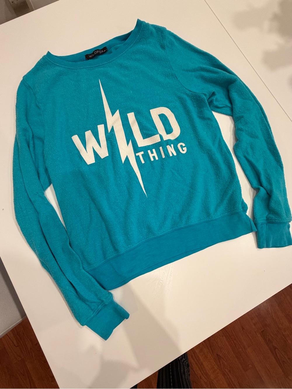 WILDFOX vintage Wild Thing Teal Sweatshirt with Lightning Graphic Size XS